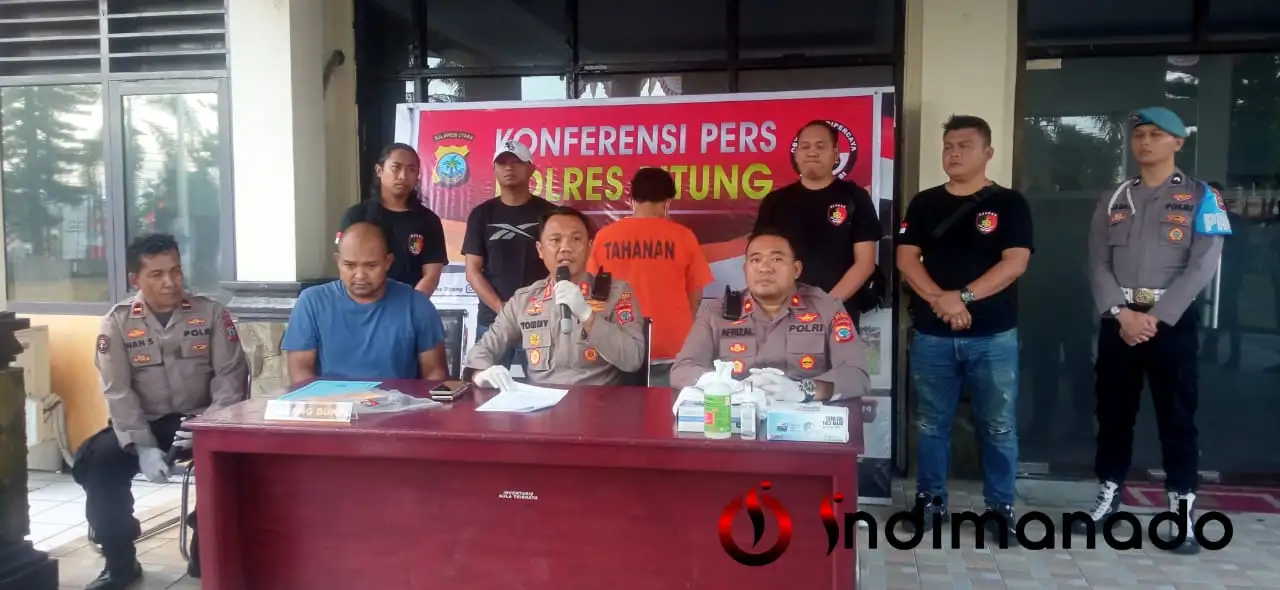 Kapolres Bitung saat konferensi pers. Foto Ridho L Tobing/indimanado.com