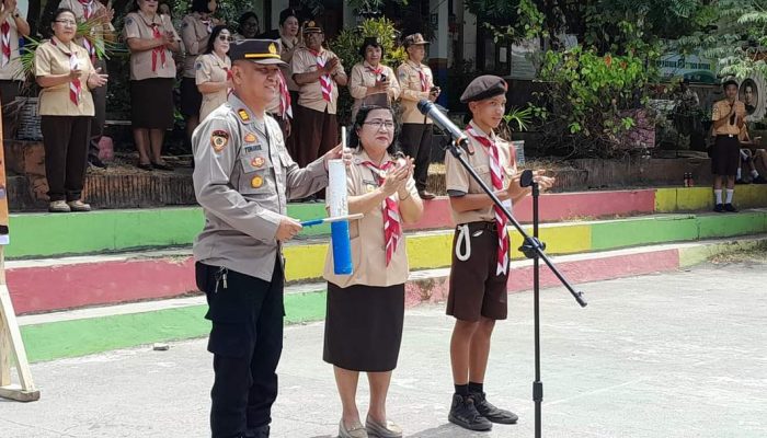 Kapolsek Maesa Buka Acara Perkemahan Pramuka SMP Don Bosco Bitung