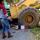 Korban J tergilas Grader di Bitung. (Foto: Istimewa)