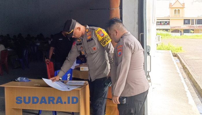 Satgas OMB Polres Bitung Kawal Sortir dan Pelipatan Surat Suara KPU Bitung