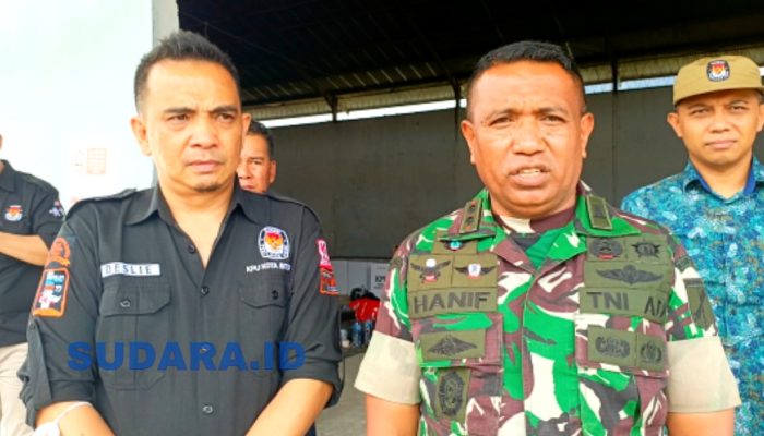 Dandim 1310/Bitung Tinjau Pelaksanaan Sortir dan Pelipatan Surat Suara Pemilu 2024 