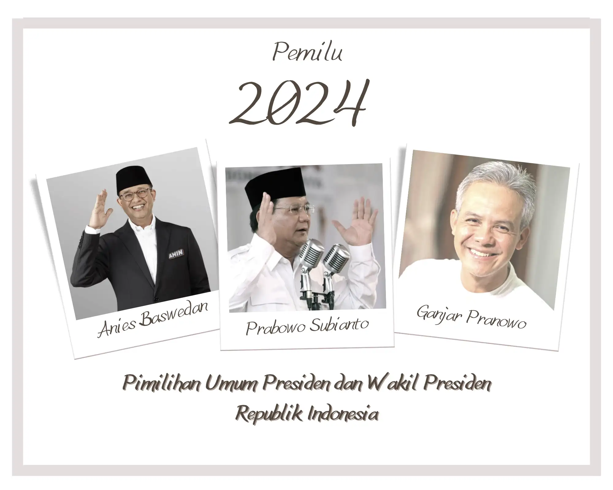 Anies Baswedan, Prabowo Subianto, Ganjar Pranowo