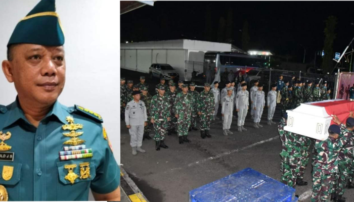 Danlantamal VIII Terima Jenazah Kolonel Laut (H) Raynold Sendewana Secara Militer di Bandara Samrat Manado