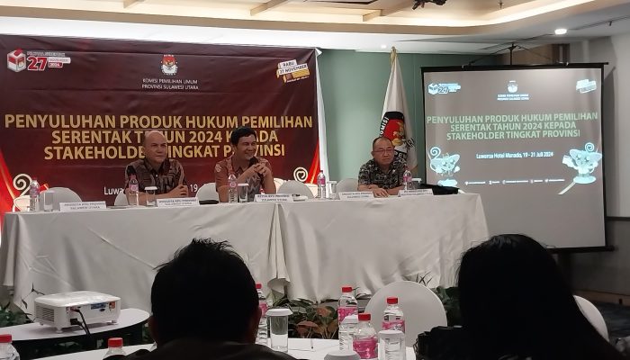 Kenly Poluan Buka Sosialisasi Produk Hukum Pemilihan Kepala Daerah Serentak 2024