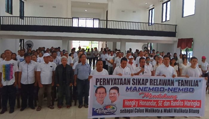 Relawan Familia Manembo-nembo Deklarasi Dukung Hengky Honandar – Randito Maringka
