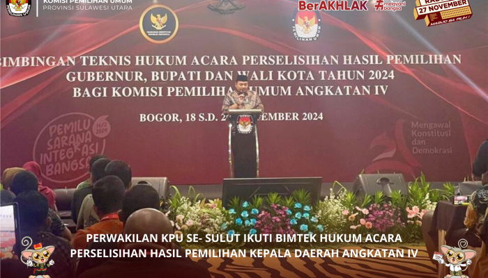 KPU Sulut Ikut Bimtek Hukum Acara Perselisihan Hasil Pemilihan Dibuka di Bogor