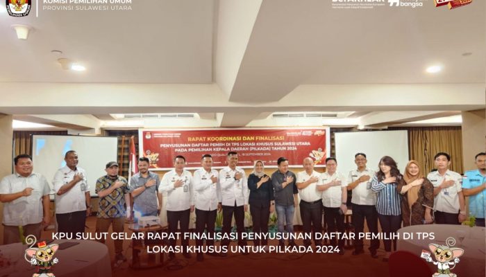 KPU Sulut Gelar Rakor Finalisasi Daftar Pemilih di TPS Lokasi Khusus untuk Pilkada 2024