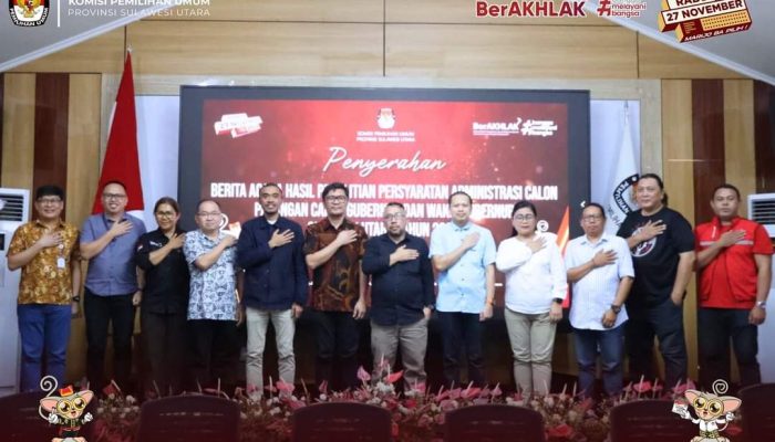 KPU Sulut : Tiga Bakal Pasangan Calon Pilgub Sulut Belum Memenuhi Syarat