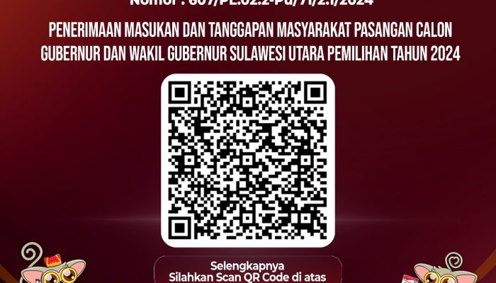 KPU Sulut Buka Penerimaan Masukan dan Tanggapan Masyarakat Pasangan Cagub dan Cawagub Sulut di Pilkada 2024