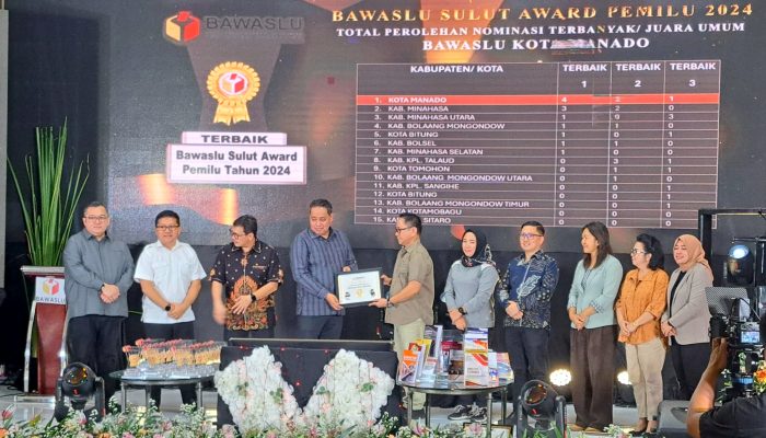 Bawaslu Manado Sabet 7 Penghargaan Bawaslu Sulut Award Pemilu 2024