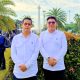 Walikota dan Wakil Walikota Bitung Terpilih, Hengky Honandar dan Randito Maringka mengenakan baju putih dan celana olah raga, saat mengikuti kegiatan gladi pelantikan di Kawasan Tugu Monas, Selasa (18/2/2025). (Foto: Istimewa)