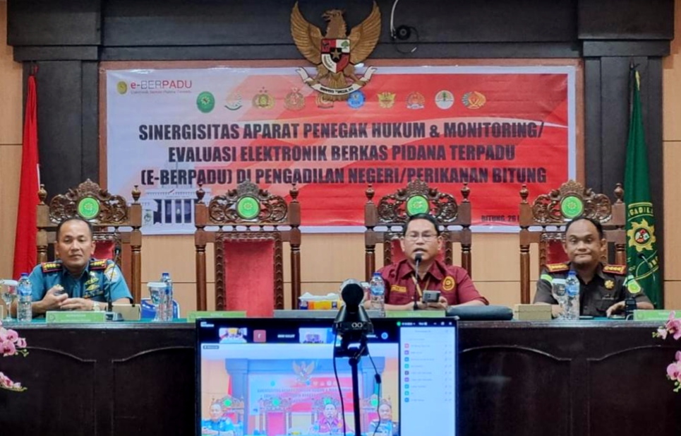 Sinergitas APH dan Monev e-Berpadu di Pengadilan Negeri/Perikanan Bitung. (Foto: Humas PN/Perikanan Bitung)