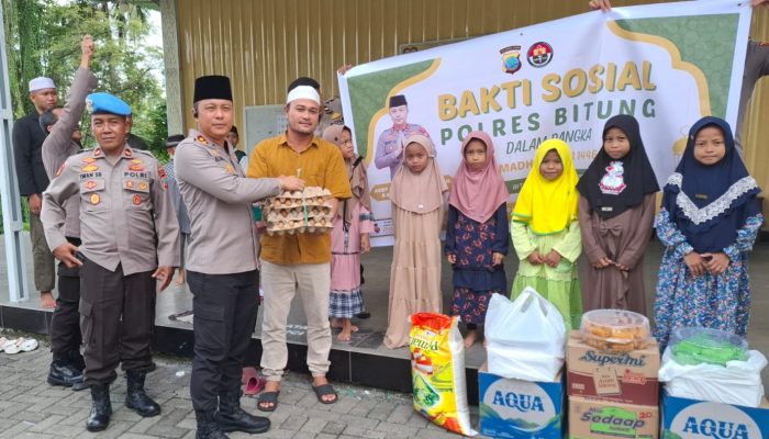 Kapolres Bitung Gelar Bakti Sosial Ramadhan di Pondok Tahfidz Daarul Falah Wangurer