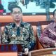 Walikota Bitung, Hengky Honandar (kiri), saat menghadiri Sertijab Kepala Perwakilan BPK RI Sulut. (Foto: Ridho L Tobing)