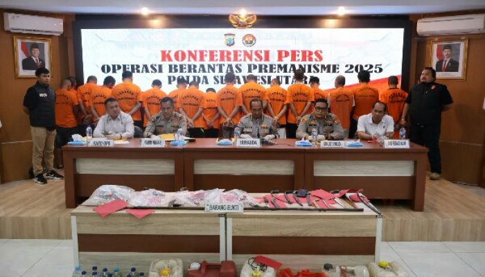 18 Hari Operasi, Polda Sulut Ungkap 189 Kasus Premanisme dan Amankan 63 Tersangka