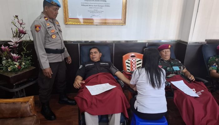 HUT Bhayangkara ke-79, Polres Bitung Gelar Bakti Kesehatan Donor Darah