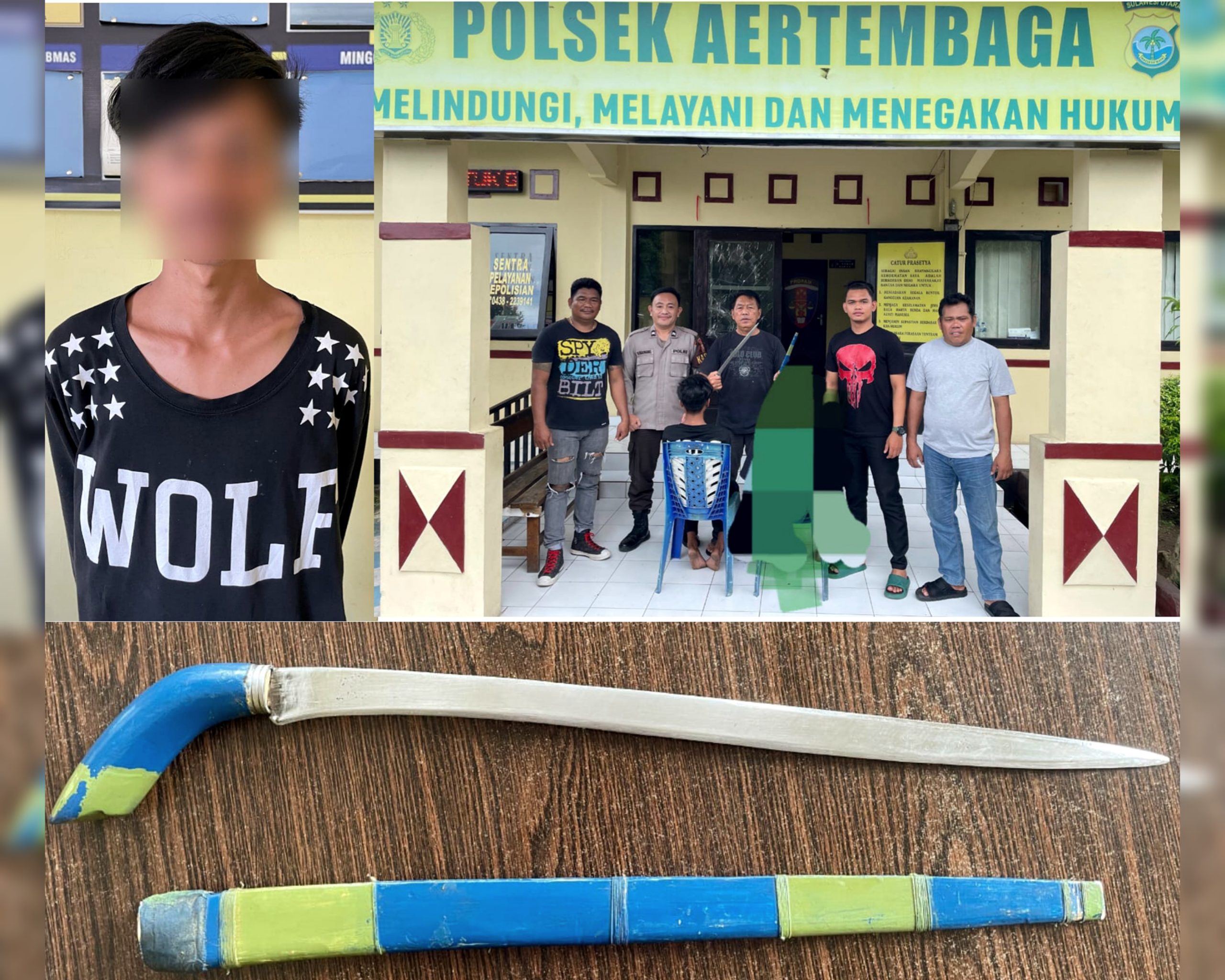 Pelaku YM, saat diamankan ke Polsek Aertembaga. (Foto: Humas Polres Bitung)