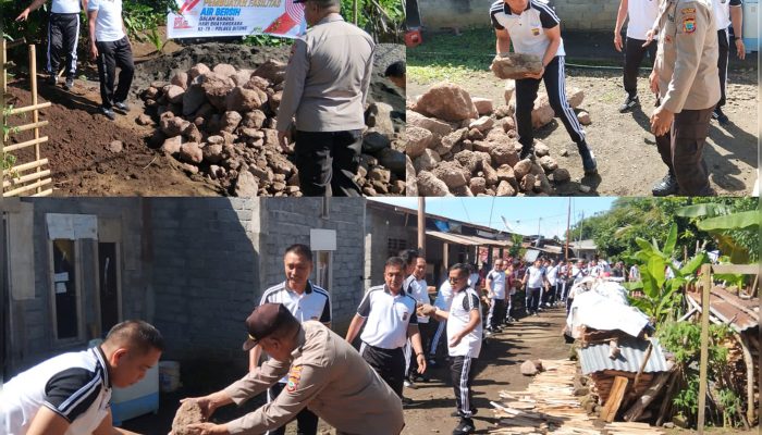 Gelar Bakti Sosial Polres Bitung Dirikan Penampungan Air Bersih bagi Warga Camp Klabat