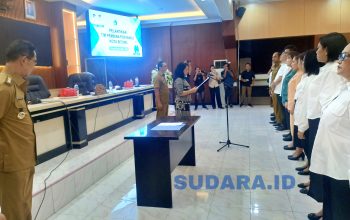 Prosesi Pelantikan Tim Pembina Posyandu Kota Bitung periode 2025-2030. (Foto: Ridho L Tobing)