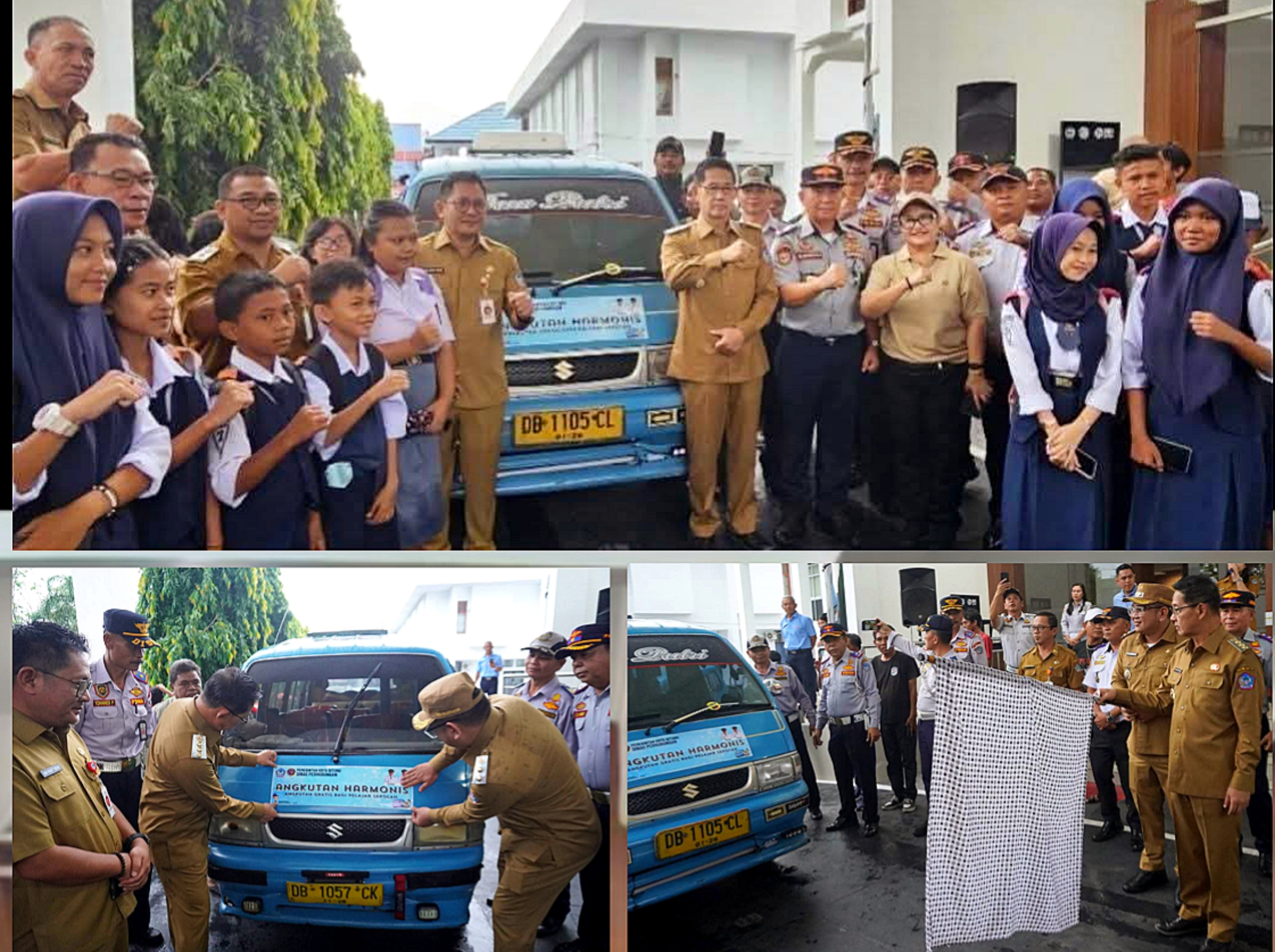 Peluncuran Angkutan Harmonis Hengky Honandar -Randito Maringka (HHRM), Transportasi "Mikro" gratis untuk para pelajar Kota Bitung. (Foto: Istimewa)