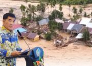 Gubernur Sulawesi Utara, Mayjen TNI (Purn) Yulius Selvanus SE, dengan latar salah satu daerah terdampak bencana di Nagan Raya, Provinsi Aceh.