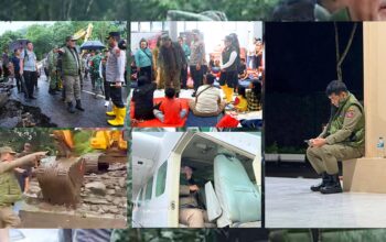 Gubernur Sulut, Yulius Selvanus saat berada di Lokasi terdampak bencana banjir bandang di Pulau Siau, Kabupaten Sitaro.