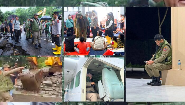 Terobos Zona Aman, Gubernur Yulius Selvanus Tembus Ke Lokasi Terdampak Bencana Banjir Bandang di Siau