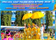 Penyambutan Walikota dan Wakil Walikota Bitung pada Upacara Adat Tulude Kota Bitung Tahun 2026.