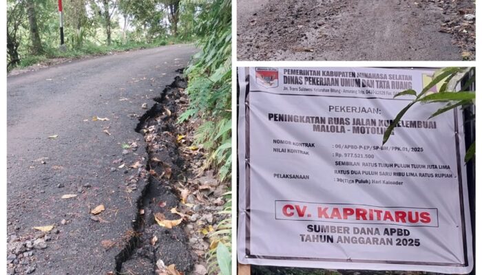 Dinilai Asal Jadi, Pembangunan Jalan Malola – Kumelembuai Disorot Warga