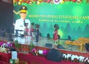 Gubernur Sulut, Yulius Selvanus saat menyampaikan sambutan pada acara Natal dan Kunci Taong Kerukunan Keluarga Kawanua.