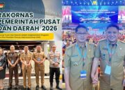 Walikota Bitung, Hengky Honandar dan Wakil Walikota Randito Maringka S.Sos bersama Forkopimda Bitung menghadiri Rakornas Pemerintah Pusat dan Daerah 2026 di SICC Sentul, Bogor, Jawa Barat, Senin (2/2/2026).