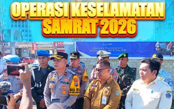 Wakapolres Bitung, Kompol Johanis Heintje Daniel Korompis, S.E., bersama unsur Forkopimda, saat sesi wawancara usai Apel Gelar Pasukan Operasi Keselamatan Sangat 2026.