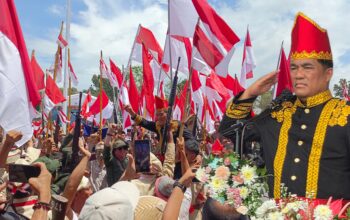 Gubernur Sulut Yulius Selvanus, saat gelar Peringatan Peristiwa Merah Putih tahun 2026. (Foto: Ridho L Tobing)