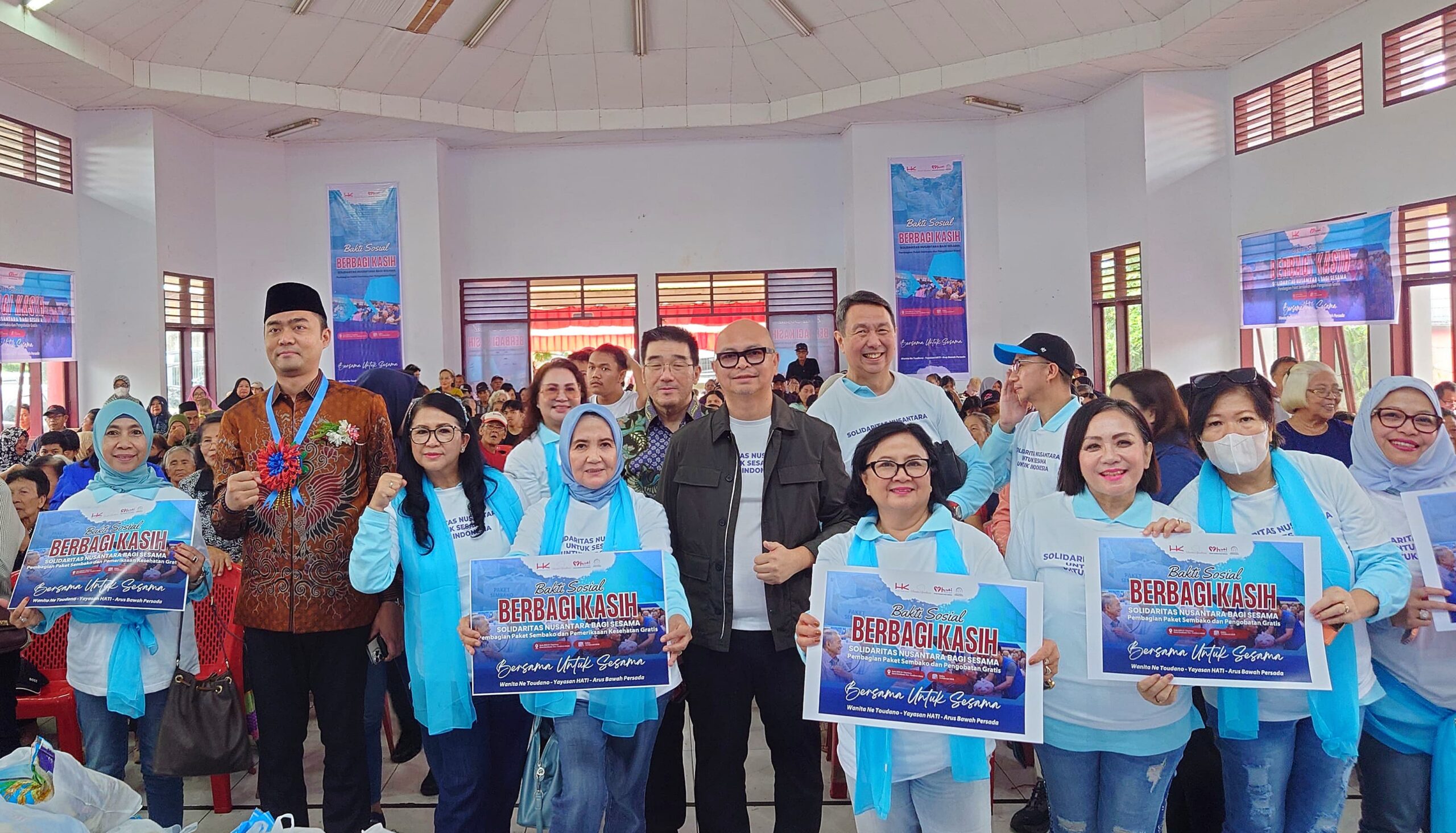 Aksi Bakti sosial Jaringan Solidaritas Nusantara berbagi kasih, jangkau warga Kelompok Rentan di Tondano Minahasa. (Foto: Ist)