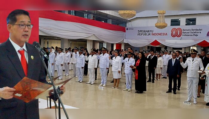 Lantik 83 Pejabat Baru di Lingkup Pemkot Bitung, Ini Pesan Tegas Walikota Hengky Honandar