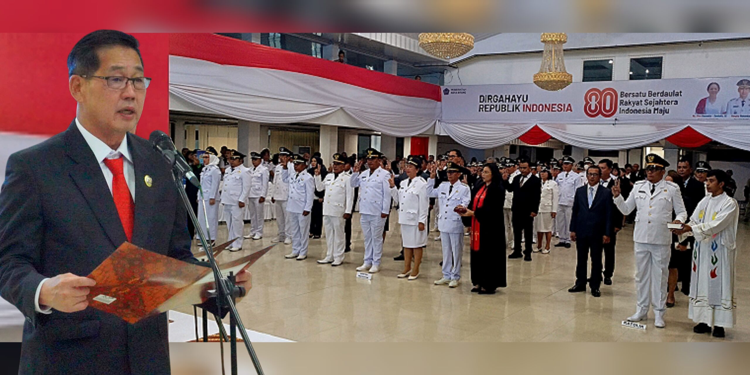 Walikota lantik 83 Pejabat Baru di lingkup Pemkot Bitung, Rabu (18/2/2026). (Foto: Ridho L Tobing)