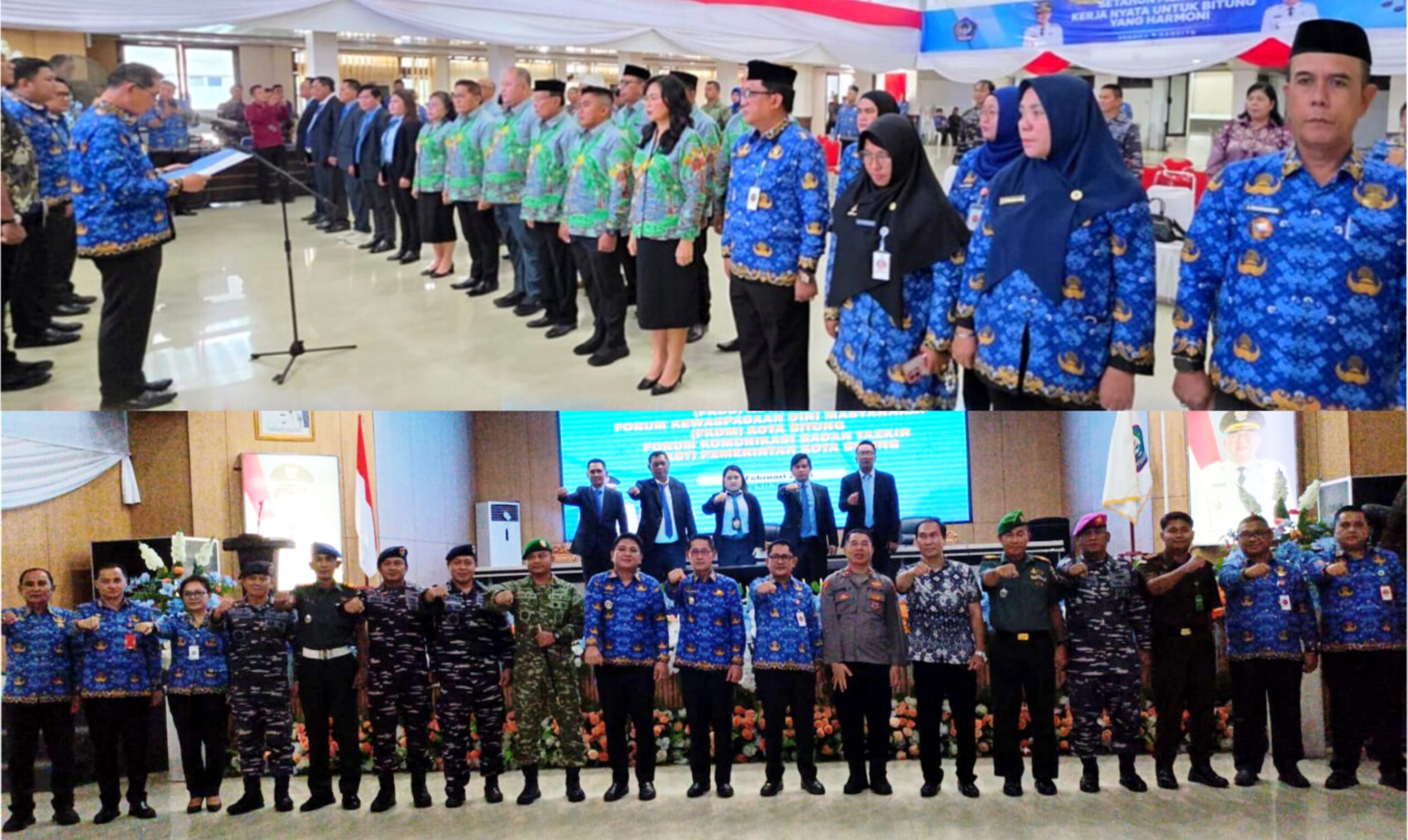 Walikota Bitung, Hengky Honandar SE, kukuhkan FKUB, FKDM dan Badan Tazkir Kota Bitung. (Foto: Ist)