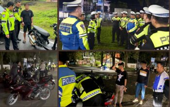 Satlantas Polres Bitung gelar operasi tertibkan knalpot Brong dan balap liar. (Foto: untuk SUDARA.ID)