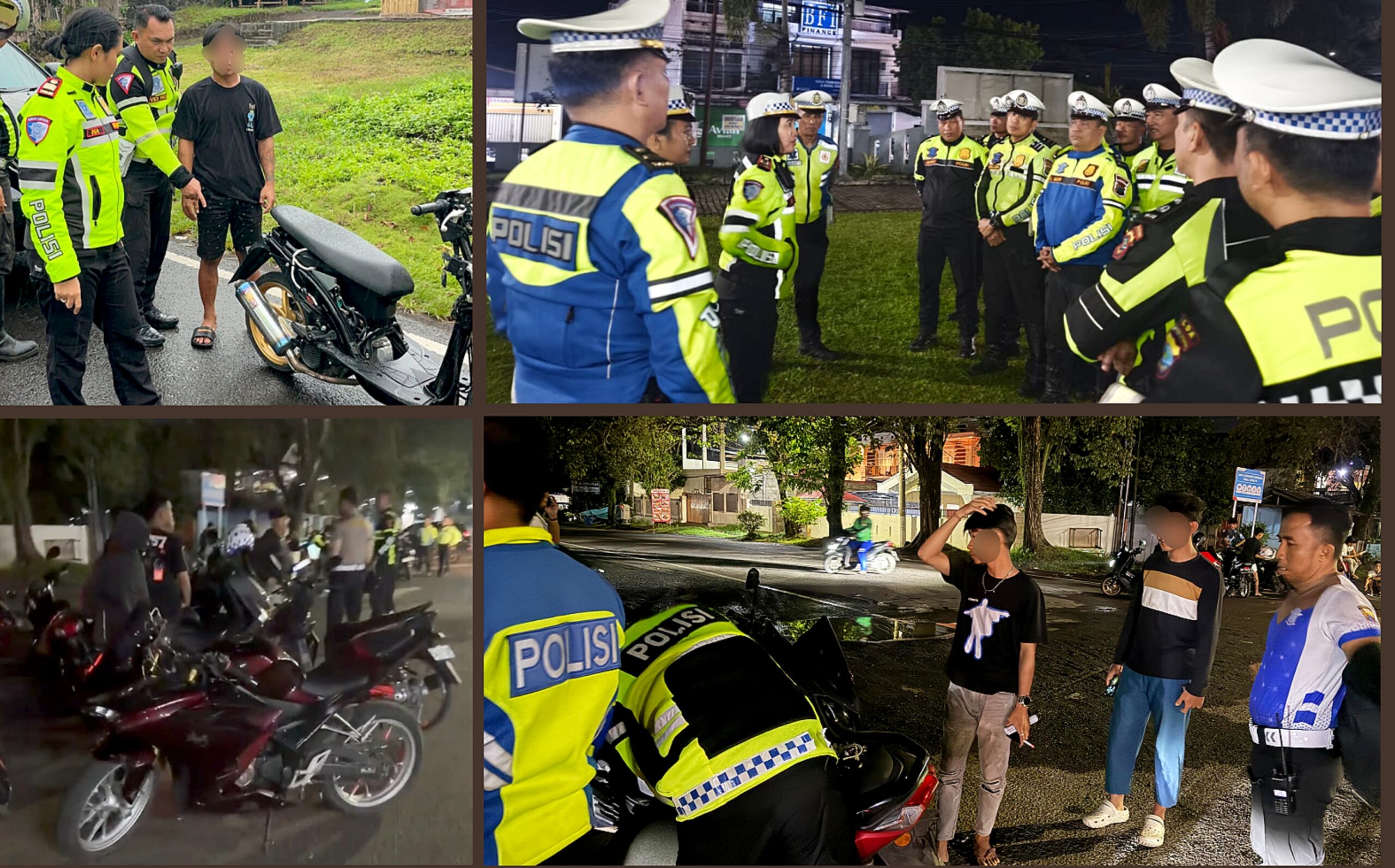 Satlantas Polres Bitung gelar operasi tertibkan knalpot Brong dan balap liar. (Foto: untuk SUDARA.ID)