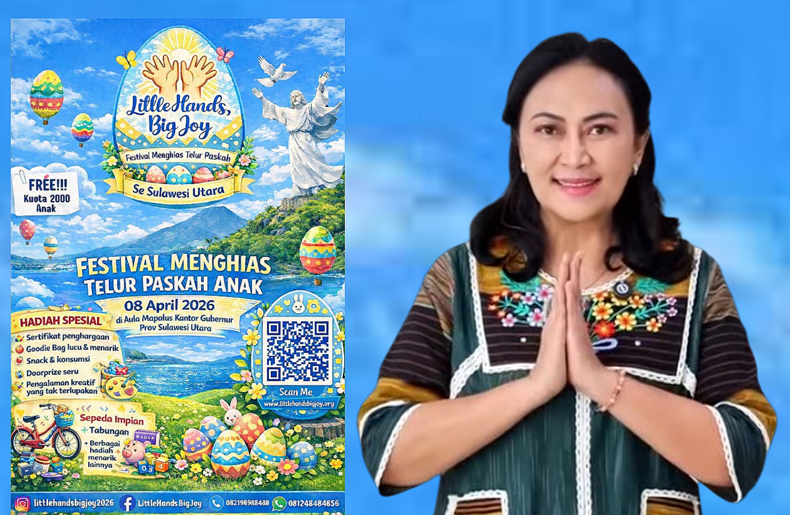 Ketua Panitia Festival Menghias Telur Paskah "Little Hand’s-Big Joy" Sulawesi Utara 2026, Ny. Anik Yulius Selvanus. (Foto: Ist)
