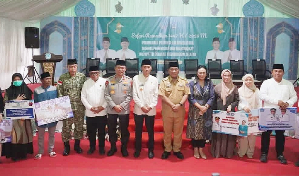 Gubernur Sulut, Yulius Selvanus saat gelar Safari Ramadan 1447 Hijriah di Bolsel. (Foto: Ist)
