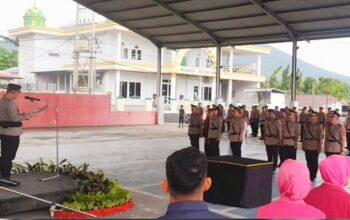 Kapolres Bitung, AKBP Albert Zai SIK MH, pimpin Sertijab, di Aula Aspol Pinokalan, Kota Bitung, Rabu (11/3/2026). (Foto: Ist)