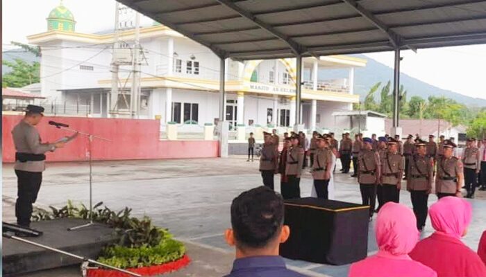 Kabagops Berganti, AKBP Albert Zai Pimpin Sertijab 7 Pejabat Baru Polres Bitung Jelang Idul Fitri