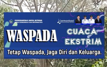 Peringatan Pemkot Bitung agar warga waspada cuaca ekstrem. (Foto: Ist/Ridho L Tobing)