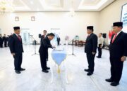 Prosesi pelantikan di Wisma Negara Bumi Beringin, Manado. (Ist)