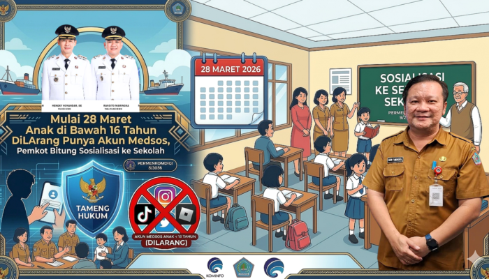 Mulai 28 Maret Anak di Bawah 16 Tahun Dilarang Punya Akun Medsos, Pemkot Bitung Sosialisasi ke Sekolah