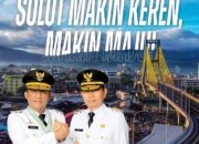 Gubernur Sulut, Mayjen TNI (Purn) Yulius Selvanus SE dan Wakil Gubernur, Dr J Victor Mailangkay SH MH dengan latar lanskap pembangunan Sulawesi Utara. (Foto: Ist)