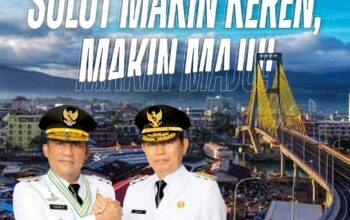 Gubernur Sulut, Mayjen TNI (Purn) Yulius Selvanus SE dan Wakil Gubernur, Dr J Victor Mailangkay SH MH dengan latar lanskap pembangunan Sulawesi Utara. (Foto: Ist)