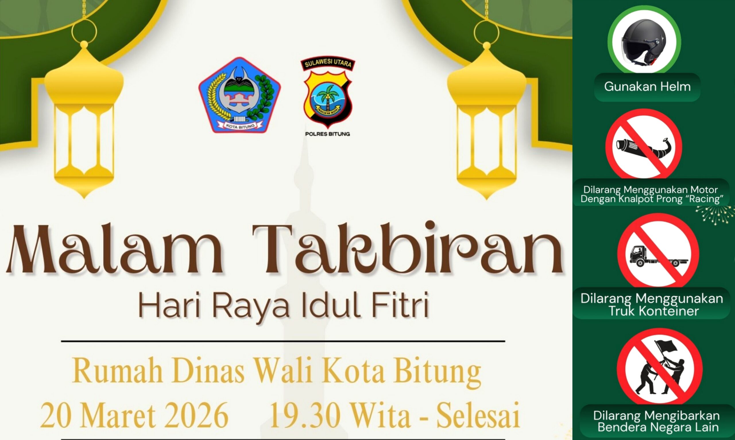 Agenda Malam Takbiran 1447 Hijriah Pemkot Bitung. (Foto: Ist)