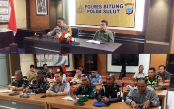 Rapat Koordinasi Persiapan Malam Takbiran Tahun 2026 yang digelar di Aula Endra Dharmalaksana (ED) Polres Bitung, Kamis (19/3/2026). (Foto: Ist)